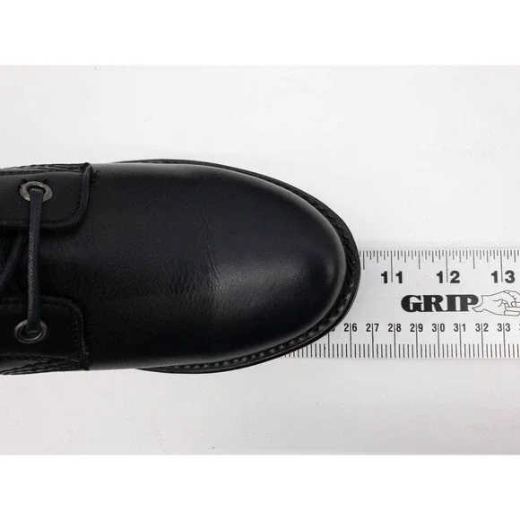 Frye Black Veronica Leather Lace Up Heeled Combat Boots 6.5 - Picture 11 of 12